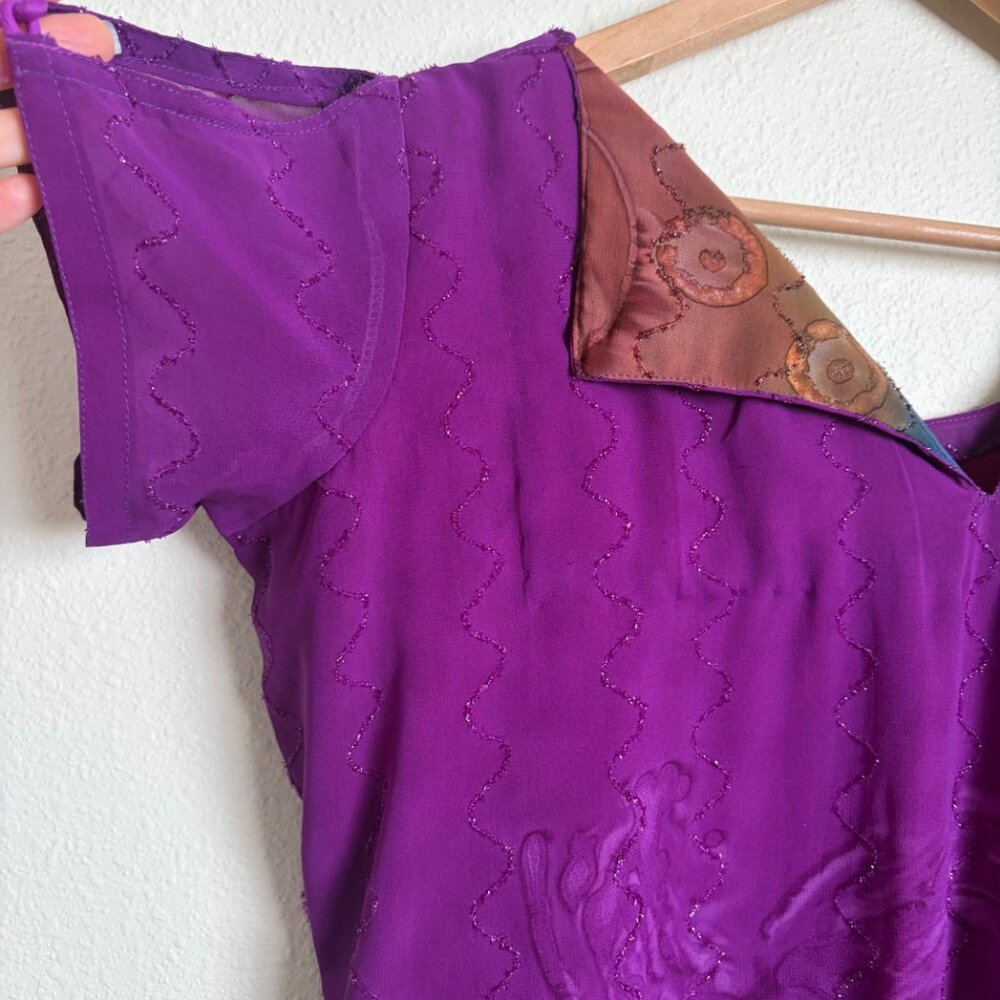 Handmade Tie Dye Embellished Tunic Dress Boho Festival One of a Kind M - Picture 7 of 16